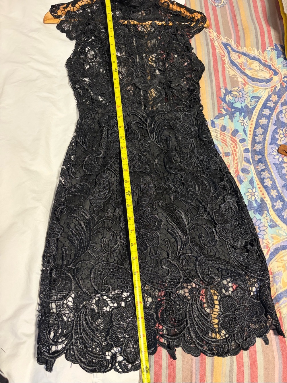 Xenia Boutique Black Lace Midi Dress with High Neck - Picture 11 of 13